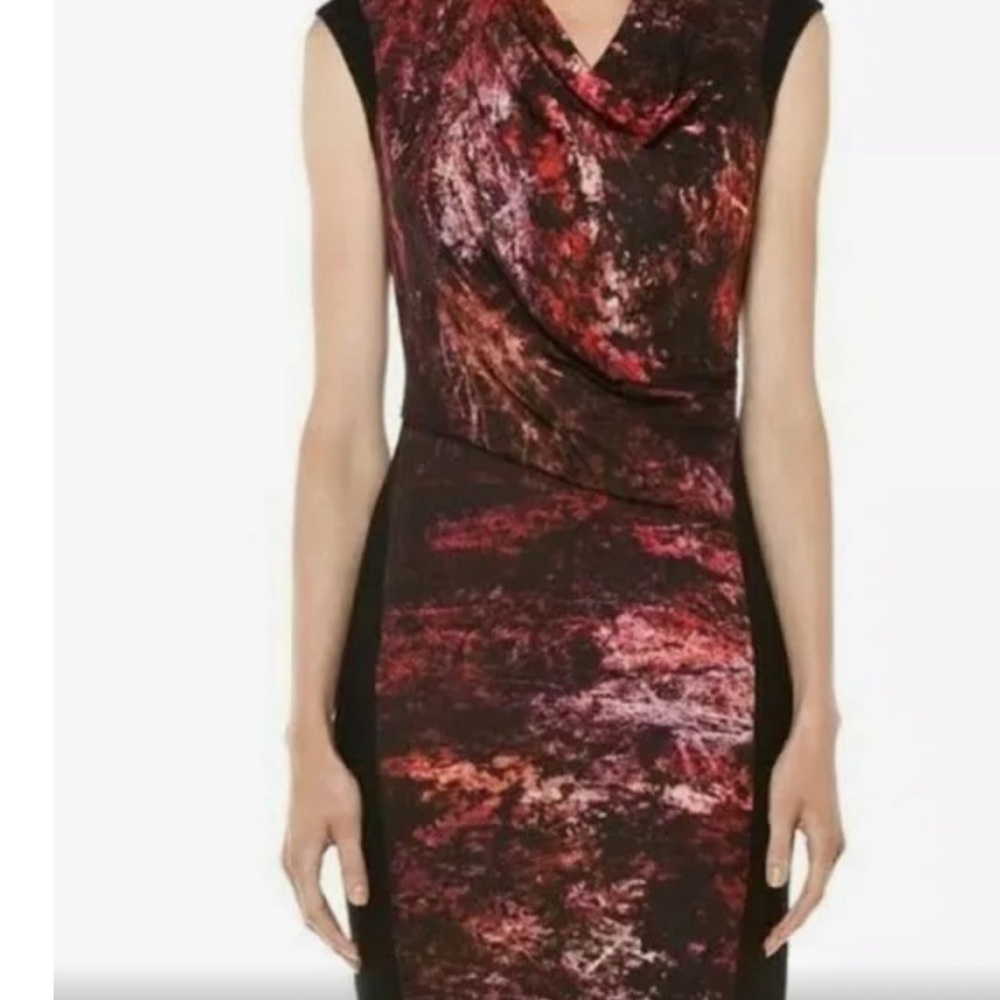Helmut lang black and red midi